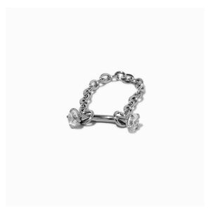 New in Package 16G Silver-tone‎ Stainless Steel Crystal Chain Septum Nose Stud